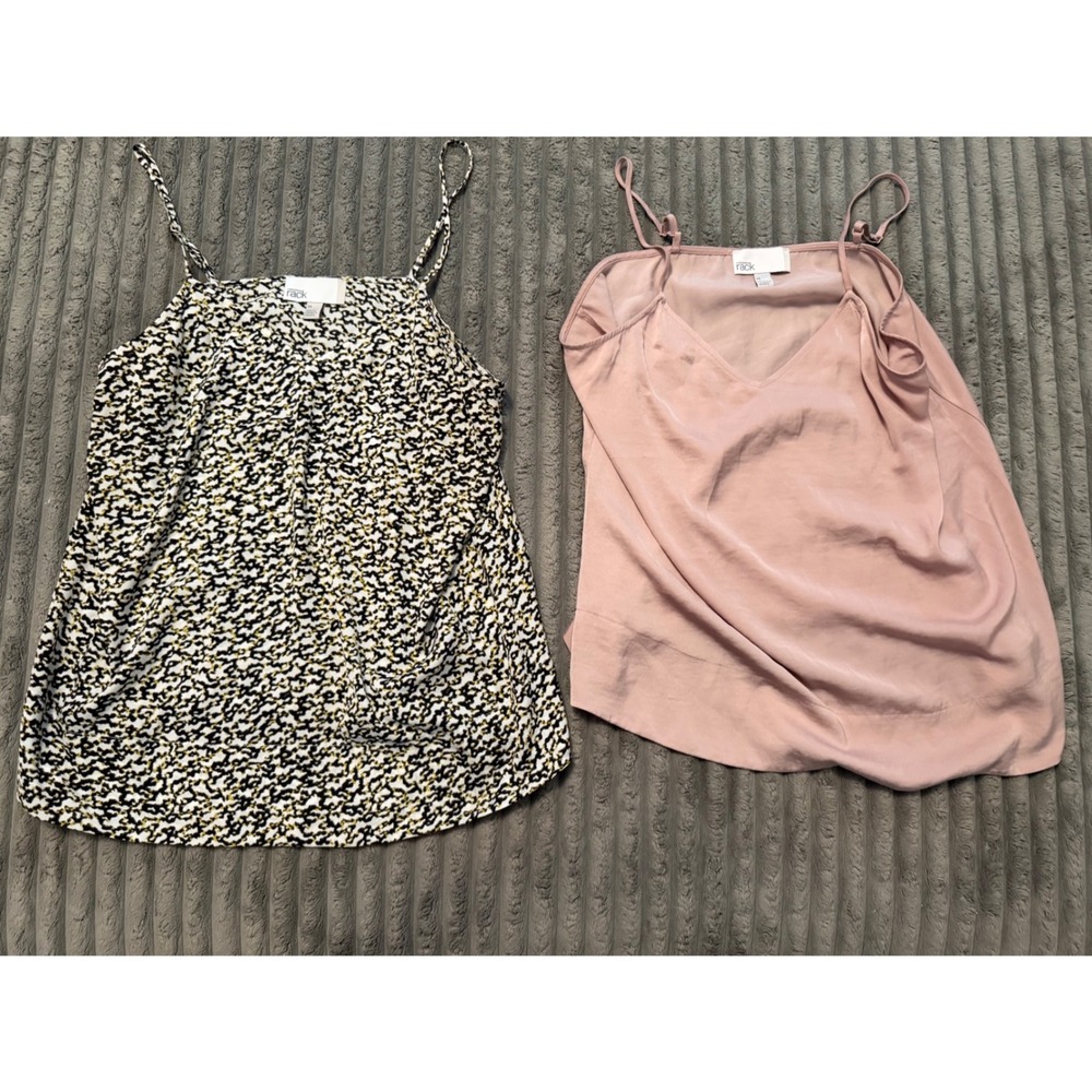 Nordstrom Rack Womens Camisole Bundle Medium Pink Satin & Abstract Print 2 Pack